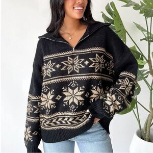 Grey Bandit Half-Zip Sweater